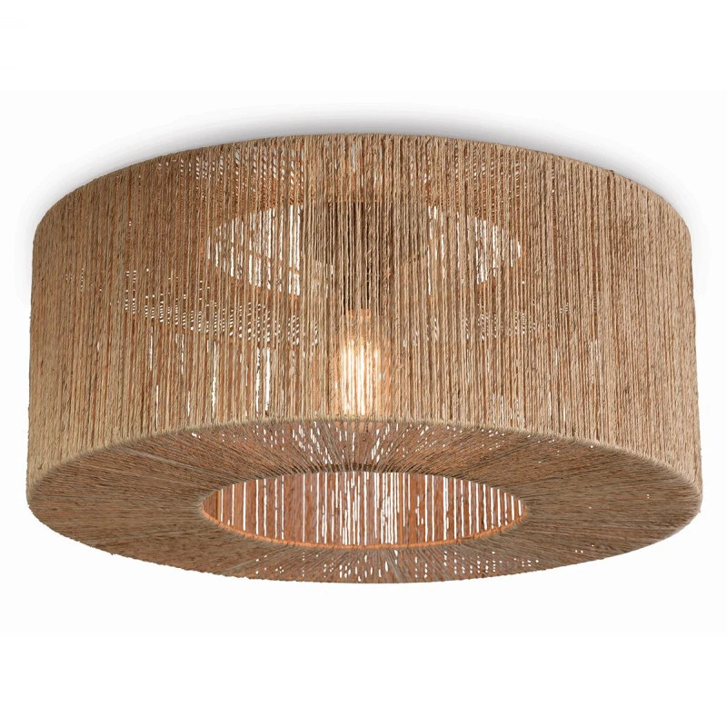 Grand plafonnier circulaire en jute