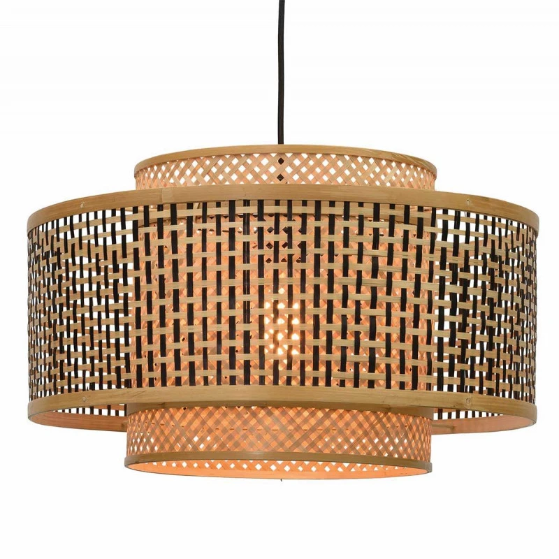 Grande suspension bambou tressée