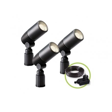 ALDER KIT 3 SPOTS SUR PIQUETS - 12 V - 120 lm - 2 W - 3000 K