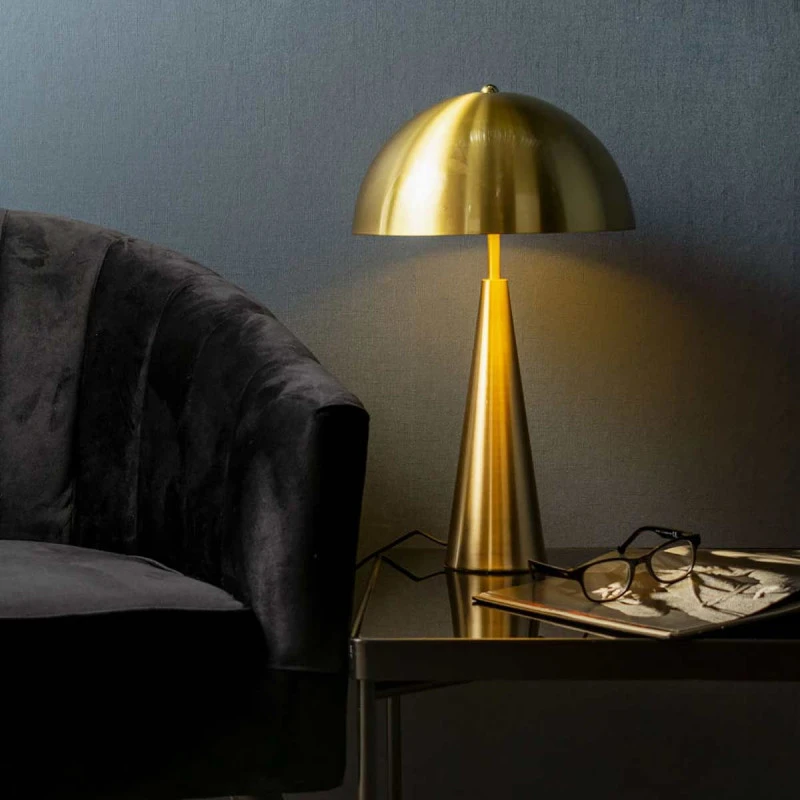 Lampe champignon dorée à poser