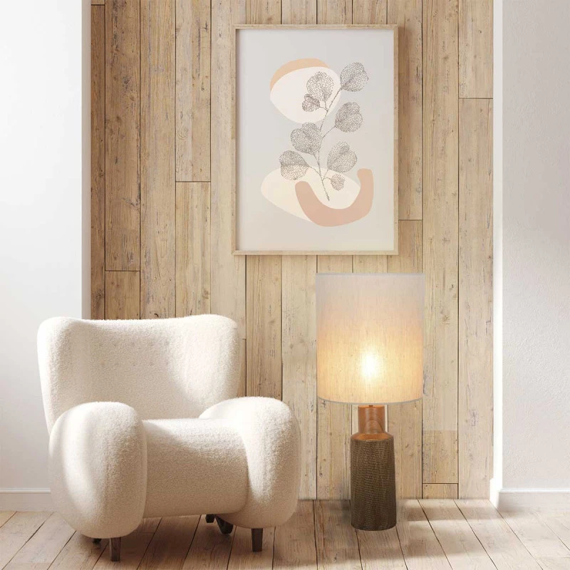 Grande lampe effet bois