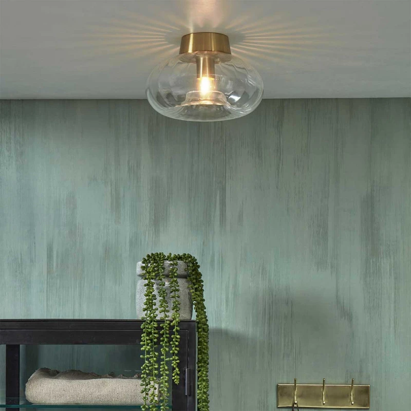 Plafonnier en verre transparent