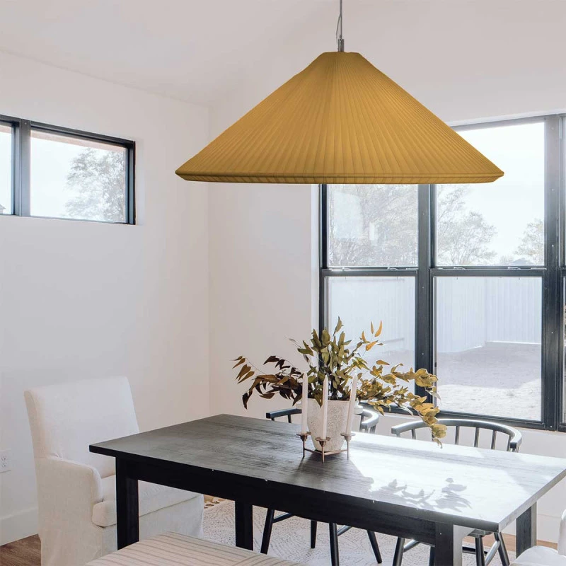 Grande suspension conique jaune