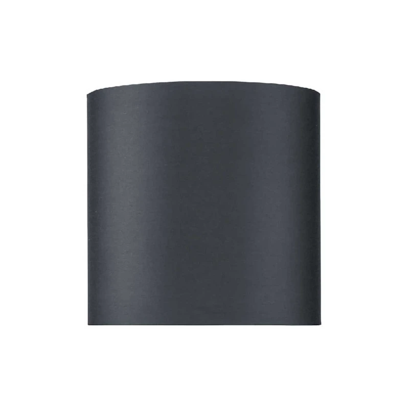 Abat-jour rond gris foncé en coton