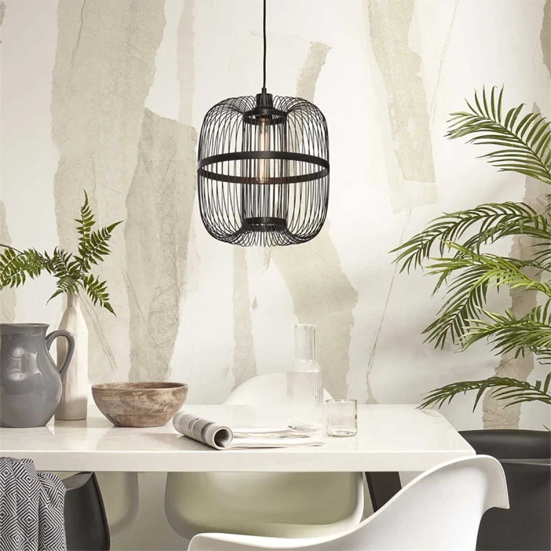 Grande suspension en bambou noir Hokkaido