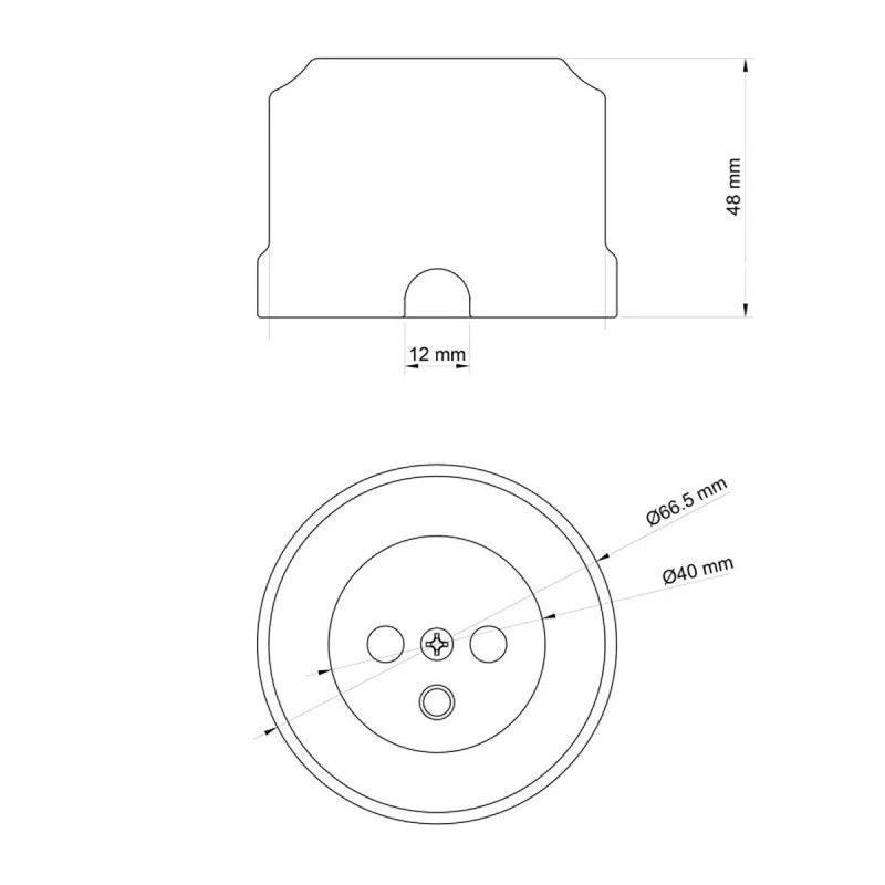 Prise électrique ronde en porcelaine blanche