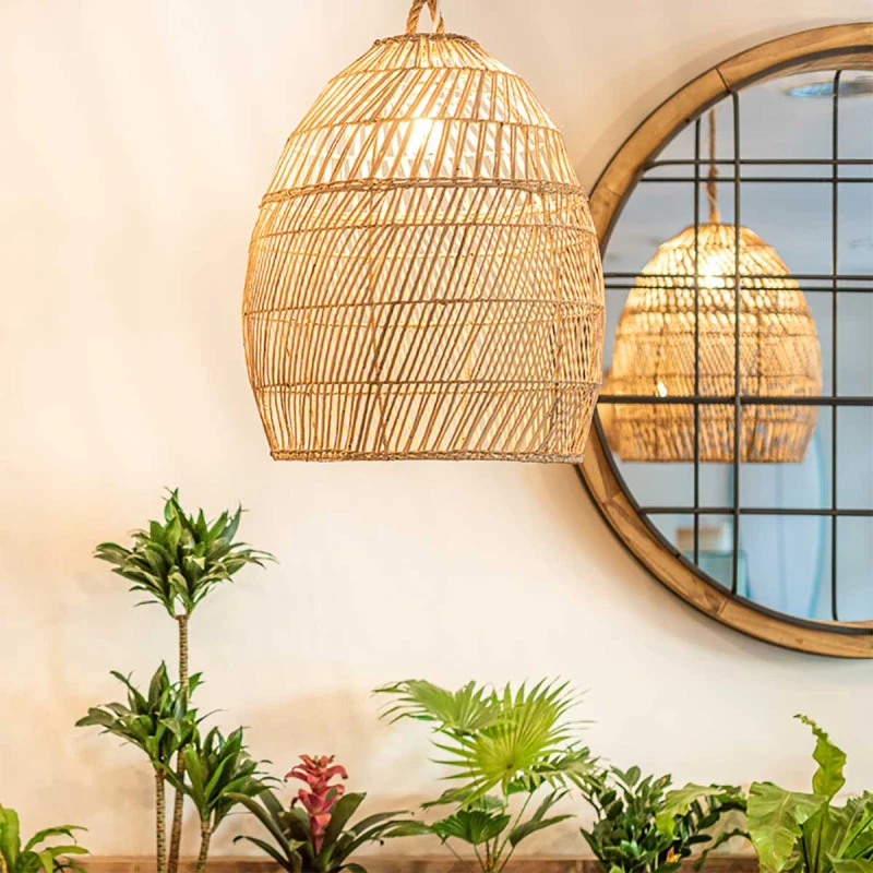 Très grande suspension en rotin naturel D45cm ou D65cm