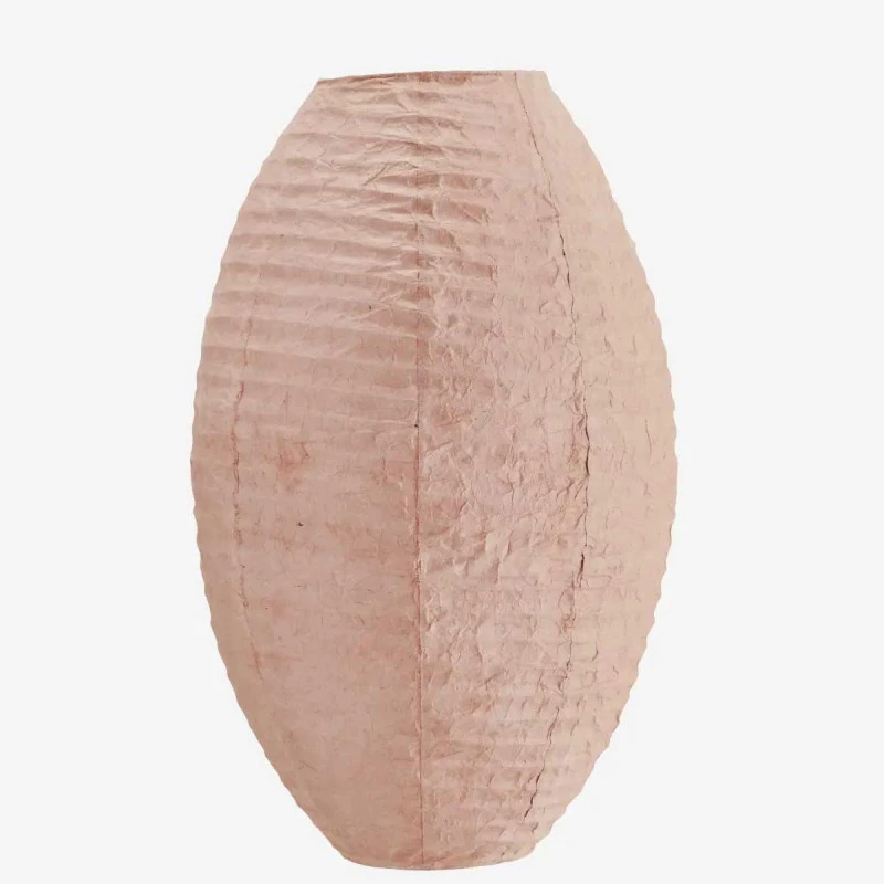 Abat-jour allongé en papier vieux rose