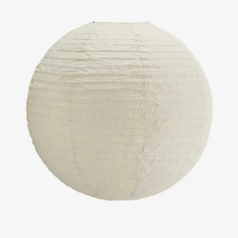 Abat-jour boule en papier beige poudre