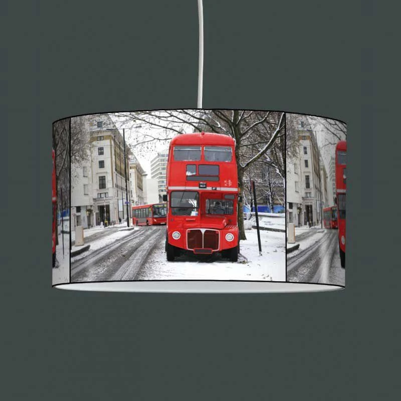 Luminaire suspension Londres bus rouge