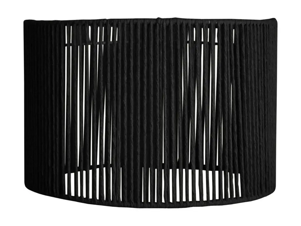 Abat-jour fil coton noir 12 cm.