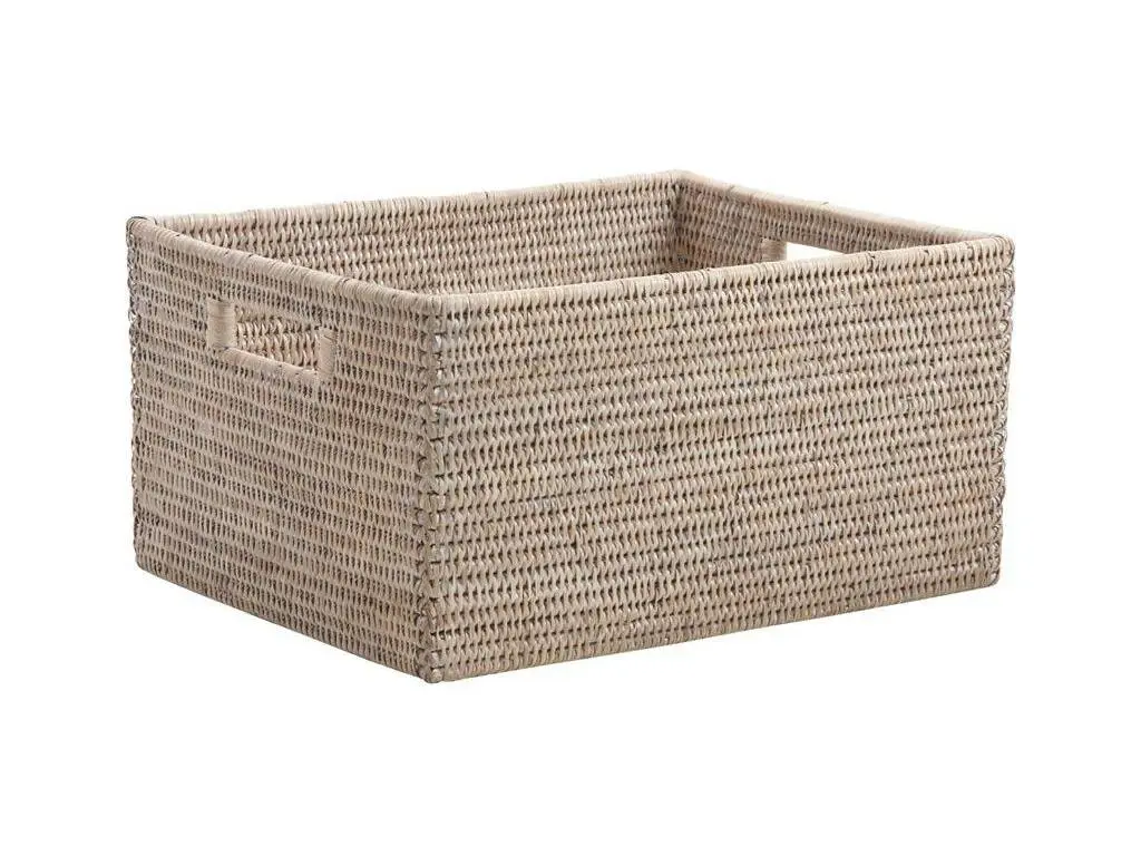 Corbeille rangement en rotin 28 x 22 x 15 cm