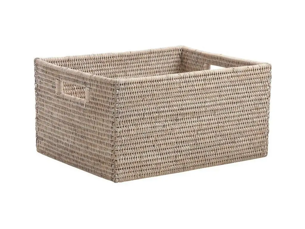Corbeille rangement en rotin 34 x 26 x 18 cm