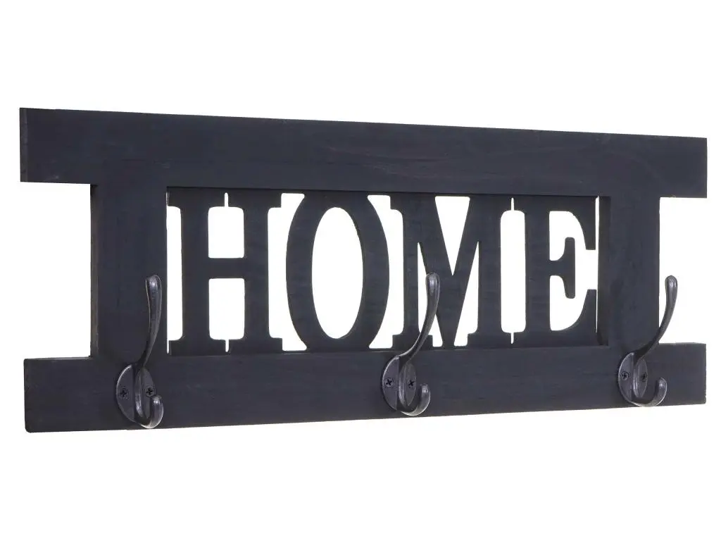 Garderobe murale HWC-C60 Home, planche vestiaire, style shabby chic, vintage 55x21cm - gris foncé