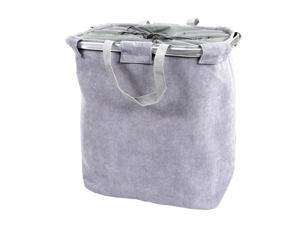 Bac à linge HWC-C34, Panier à linge Bac à linge avec cordon de serrage 54x52x32cm 89l - gris