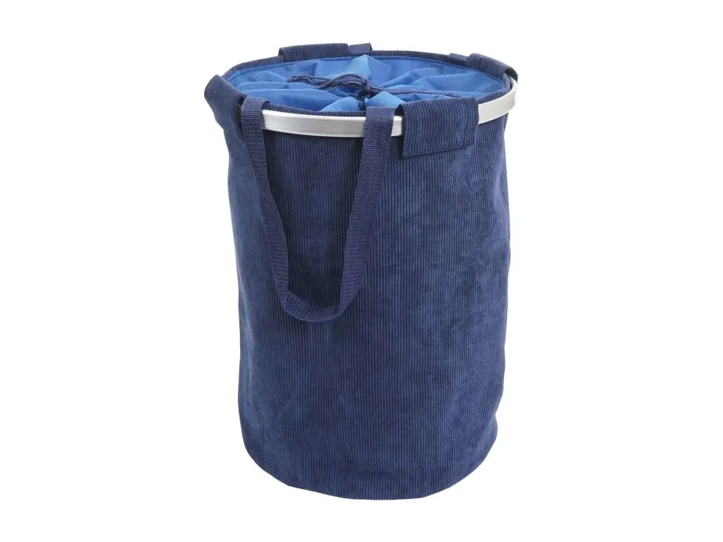 Bac à linge HWC-C34, Sac à linge avec cordon de serrage, poignée 55x39cm 65l - bleu