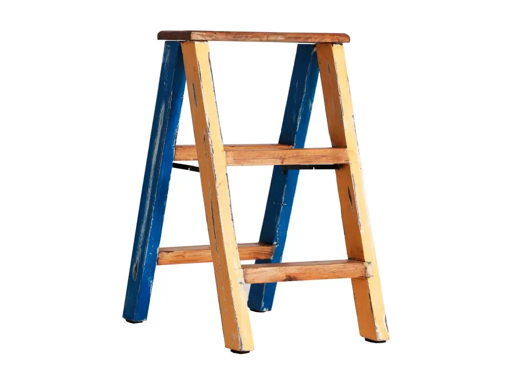 Escalier en Bois de Mahogany, de couleur Gris, 35x53x57 cm