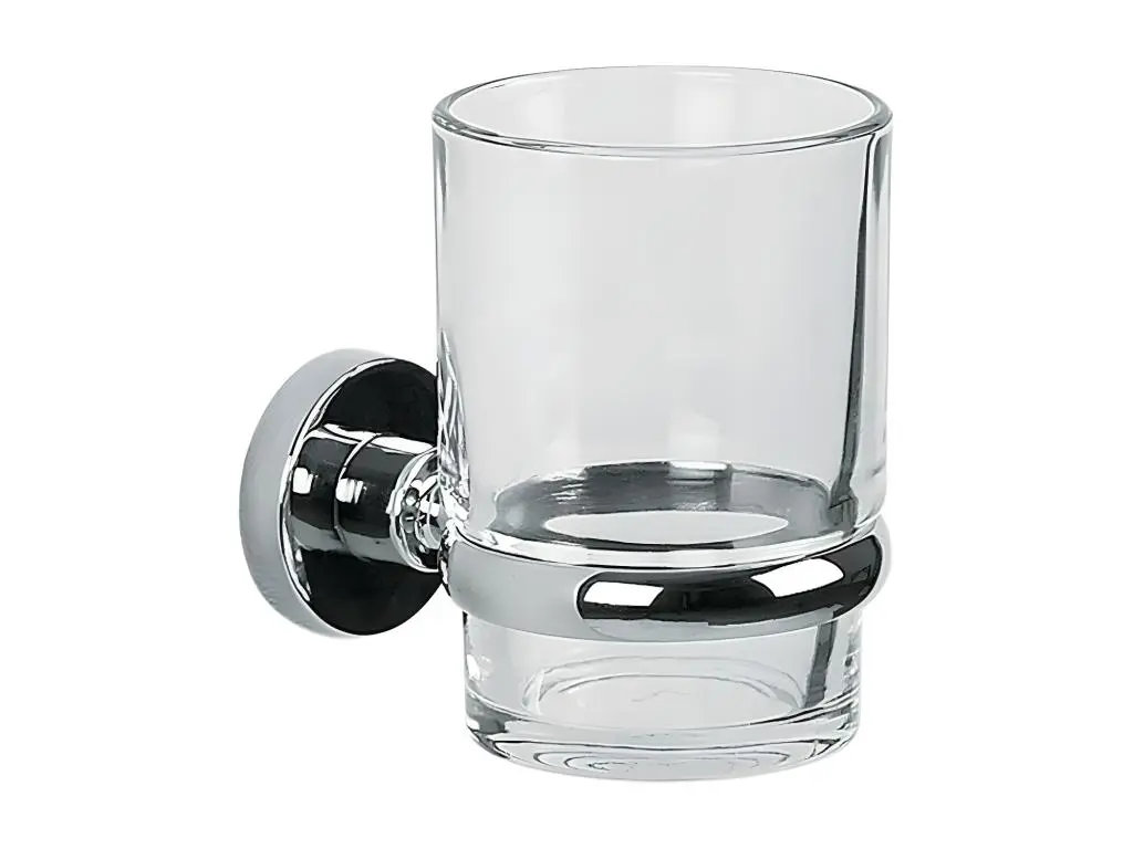 Gobelet à fixer Verre & Acier Chromé ATLANTIC Transparent Spirella