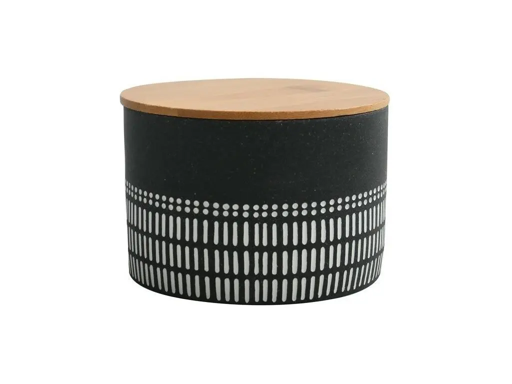 Boite à cotons Polyrésine & Bambou YUMA Gris foncé Spirella