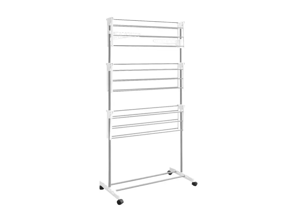 Etendoir à linge vertical 3 niveaux + portes-cintres