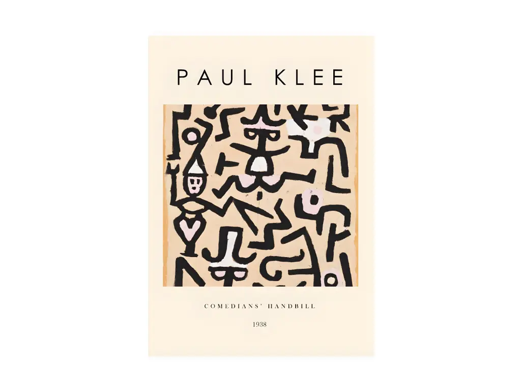 Affiche décorative avec cadre blanc 50 x 70 cm comédiens handbill