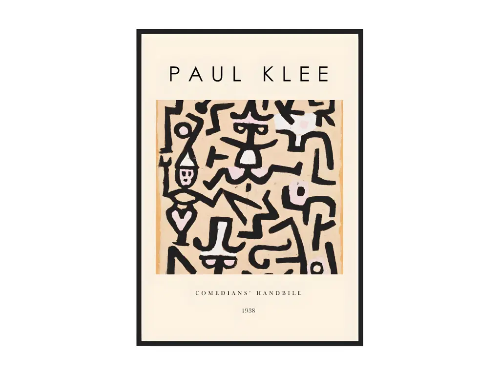 Affiche décorative avec cadre noir 50 x 70 cm comédiens handbill