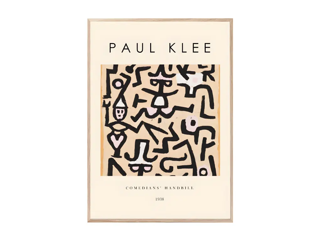 Affiche décorative avec cadre chêne 30 x 40 cm comédiens handbill