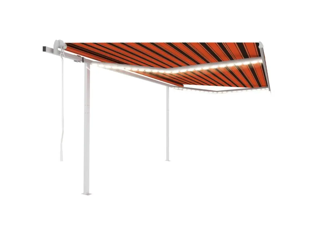 Auvent automatique capteur de vent LED 4,5x3,5 Orangearron