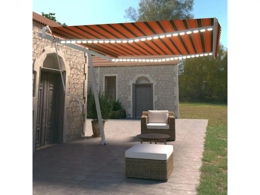 Auvent automatique capteur de vent LED 450x350 Orangearron