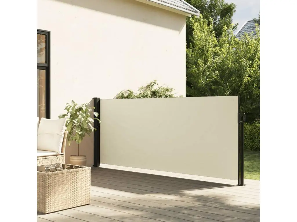 Auvent latéral rétractable crème 120x600 cm