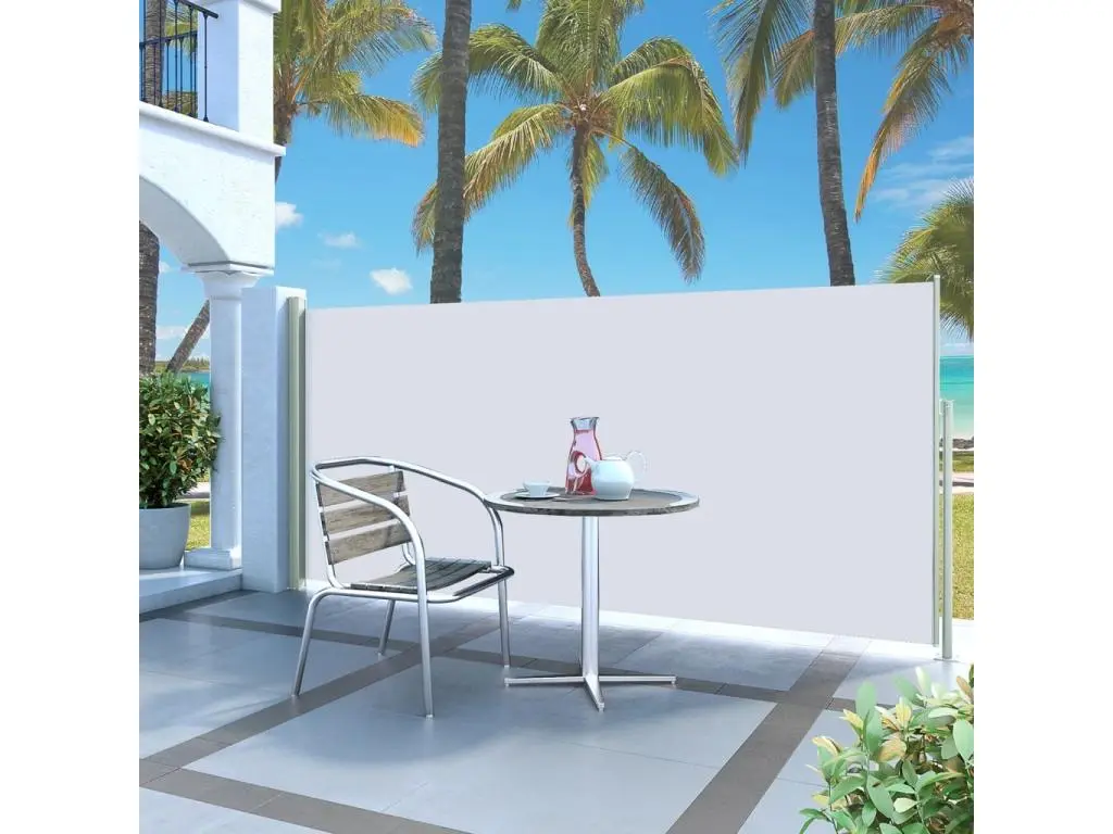 Auvent latéral rétractable 140 x 300 cm Blanc cassé