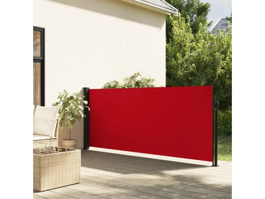 Auvent latéral rétractable rouge 140x300 cm