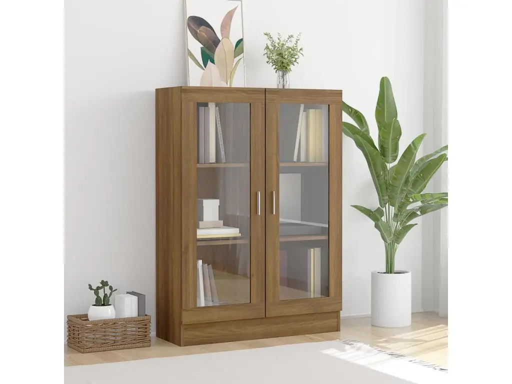 Armoire à vitrine Chêne marron 82,5x30,5x115cmBois d'ingénierie
