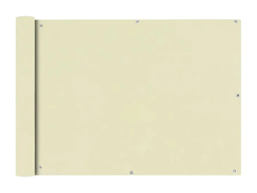Écran de balcon en tissu Oxford 75x400 cm Crème