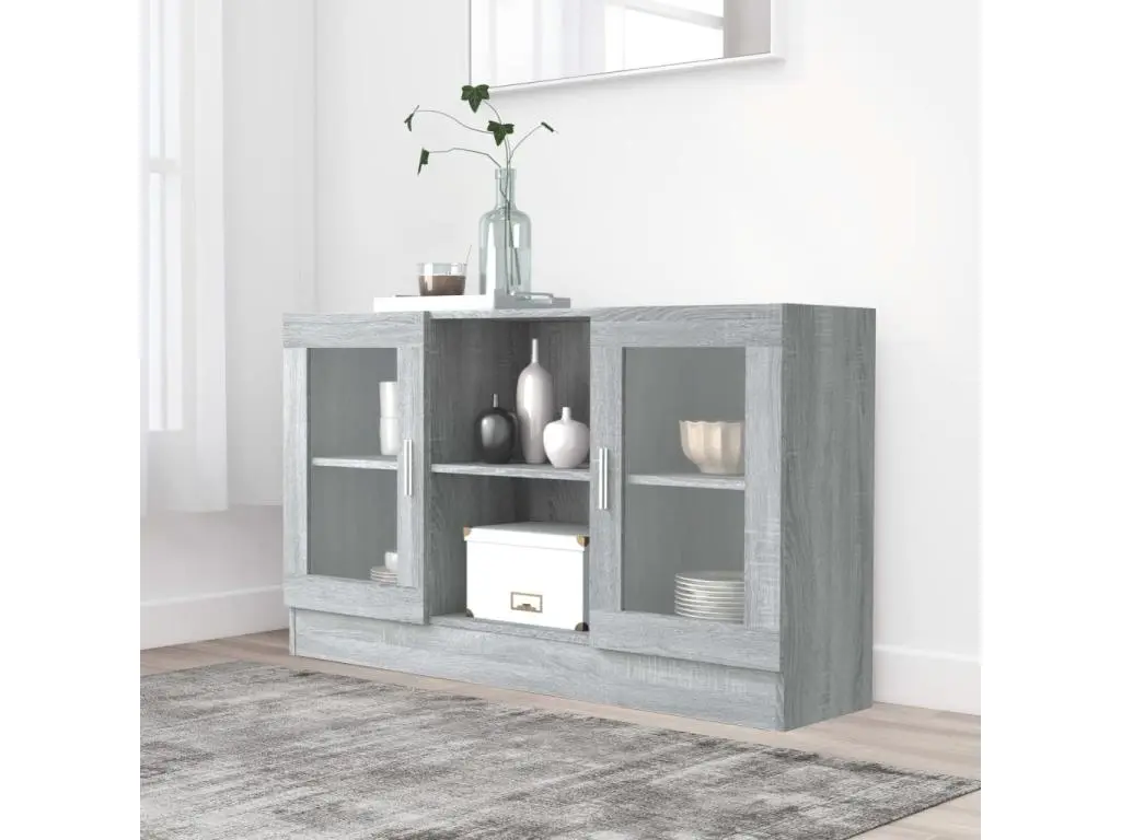 Armoire à vitrine Sonoma gris 120x30,5x70 cm Bois d'ingénierie