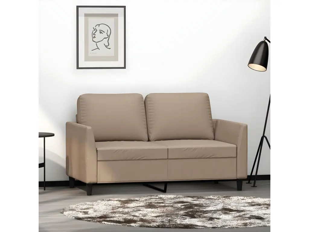 Canapé à 2 places Cappuccino 120 cm Similicuir