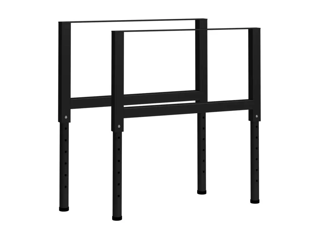 Cadres d'établi réglables 2 pcs Métal 85x(69-95,5) cm Noir