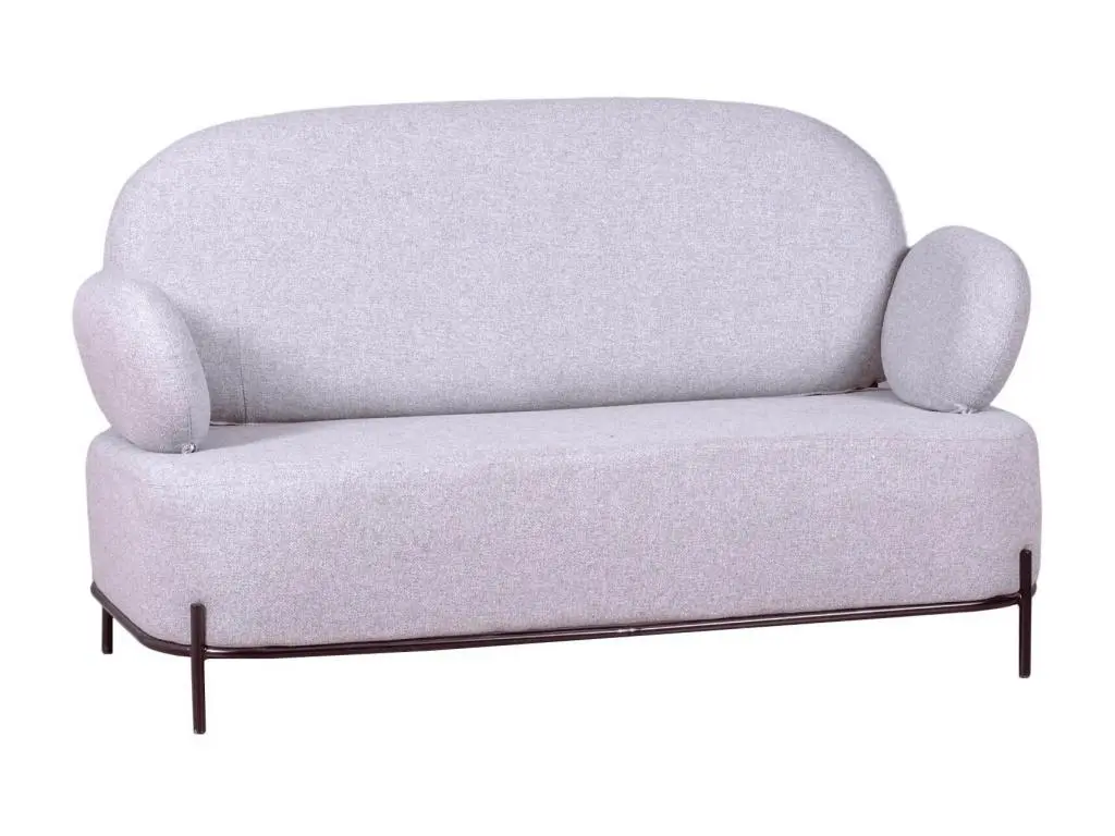 Canapé 2 places au design minimaliste avec accoudoirs - Clair - Gris