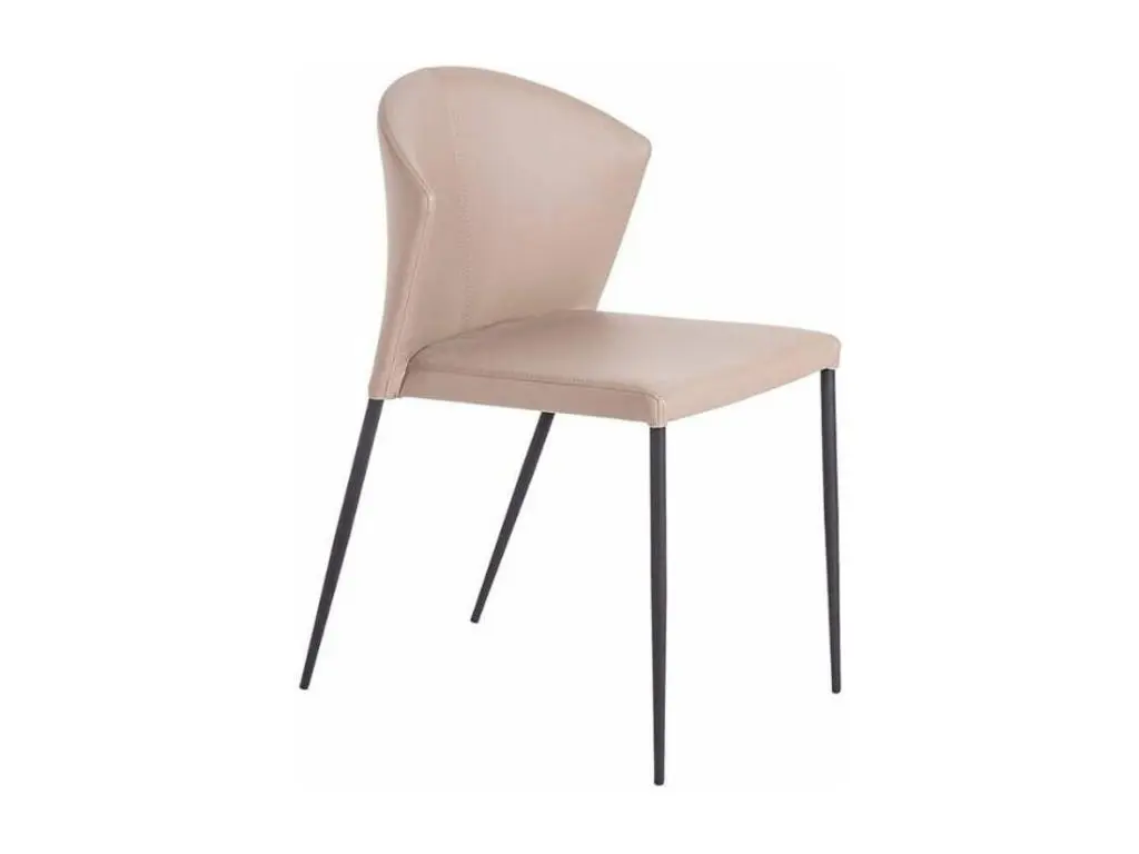 Chaise similicuir et acier noir Ekino - lot de 2-Couleur Aqua 23 Chocolat