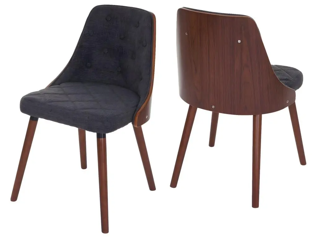 Chaise de salle à manger MCW-A75 (lot de 2), tissu, gris