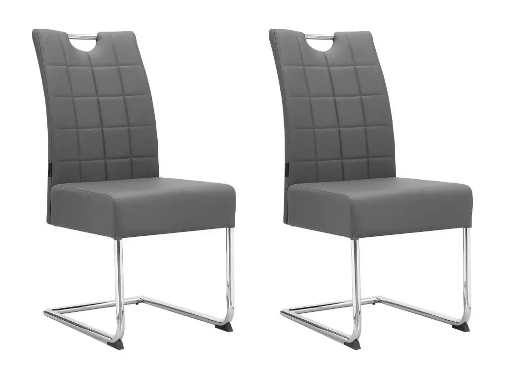 Chaise de salle à manger 2 Pack PU Lightgrey