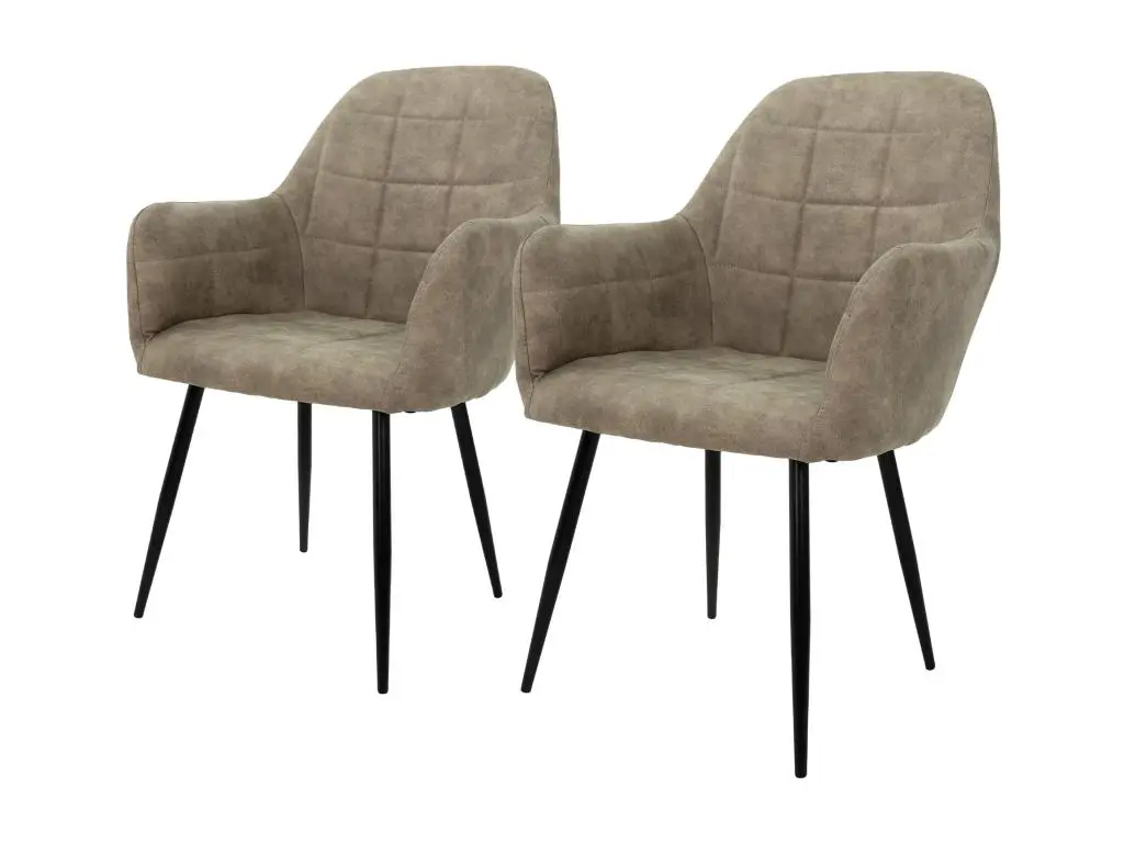 2x Chaises de salle à manger salon fauteuils siègeolive avec pieds métalliques