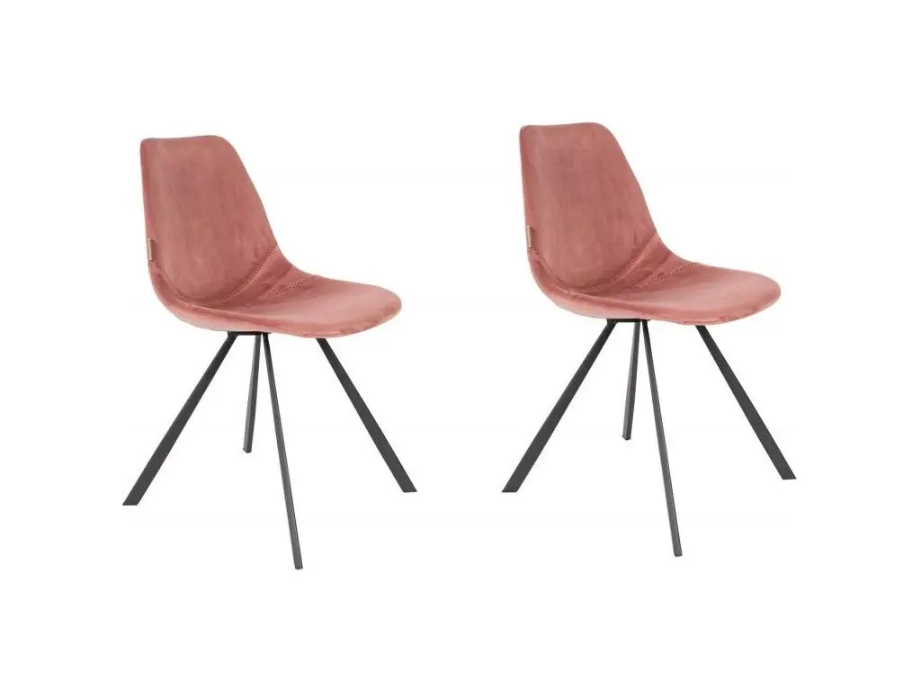 2 chaises Franky en velours - Dutchbone