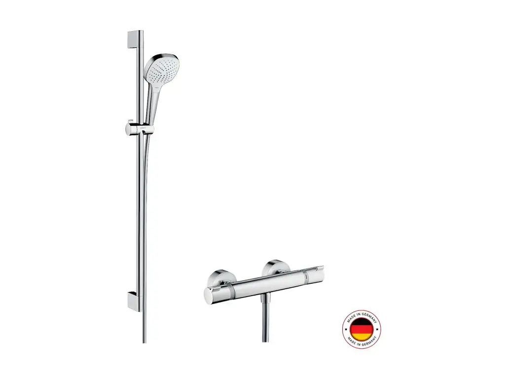 Ensemble douche HANSGROHE Croma Select E + mitigeur thermostatique + douchette 3 jets