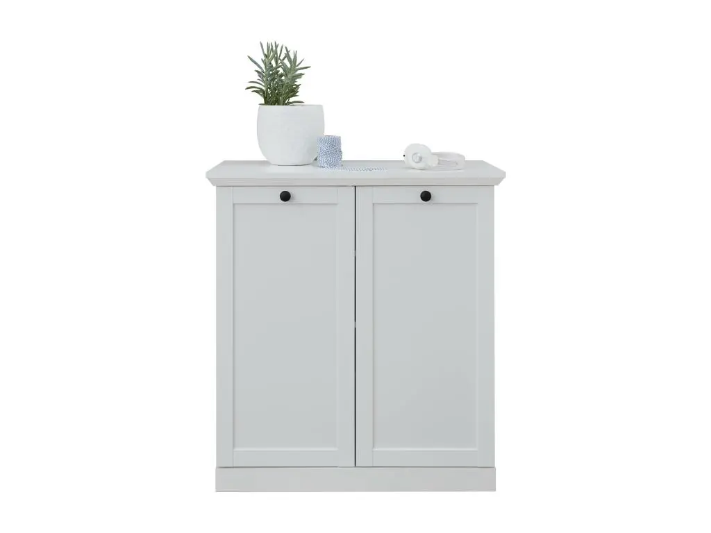 BRANDSTONE BAXTER - Meuble chambre. Commode mélaminé blanc. L - H - P : 81 | 88 | 41 cm.
