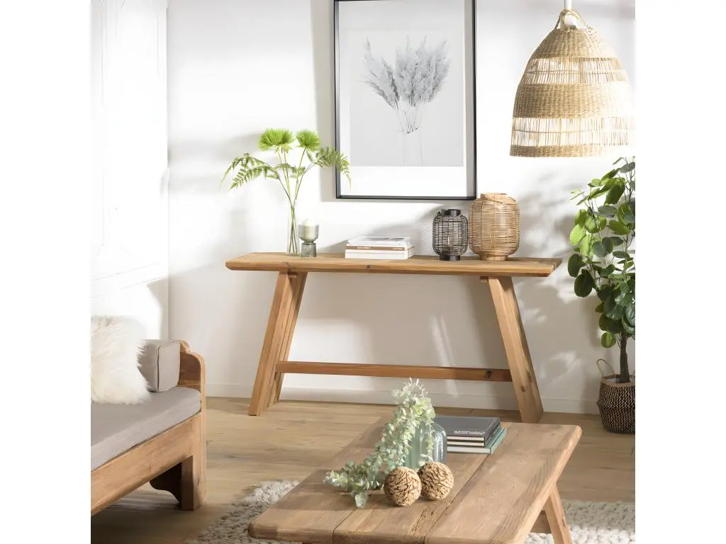 Console 160x45cm pin recyclé