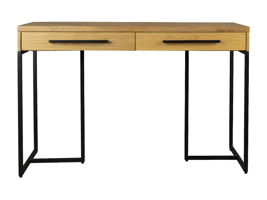 CLASS - Console et table en bois clair et acier noir L120