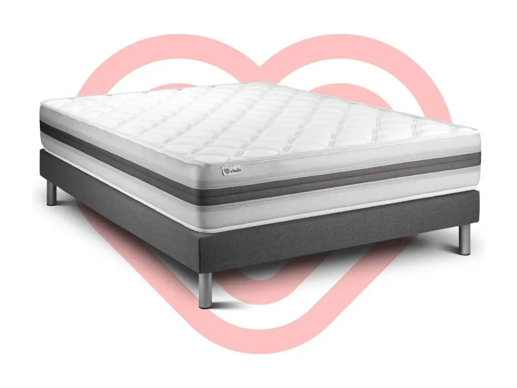 VITALIT Ensemble Sommier Matelas 160x200 VITALMEMO BACK - 25cm - Equilibré