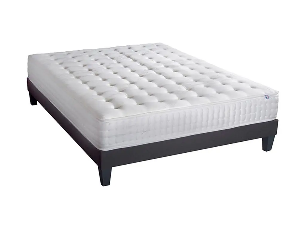 BELLECOUR LITERIE | Ensemble CHÂTELET 160x200 cm | Matelas Mémoire de forme + Sommier Bois | Ferme