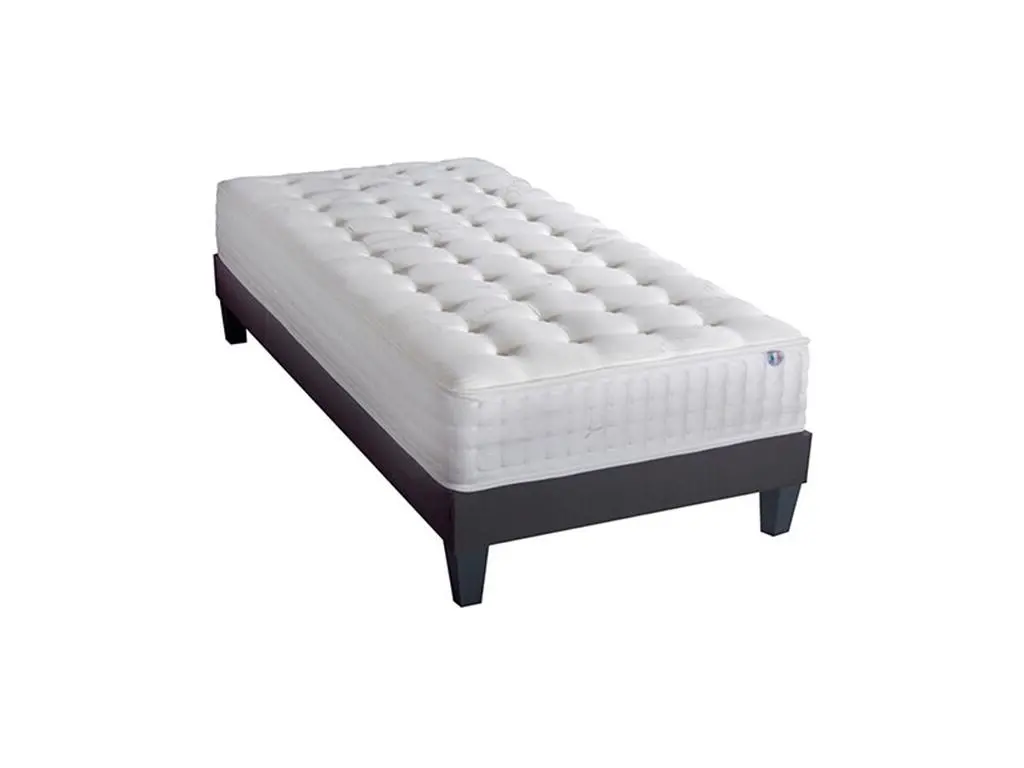 BELLECOUR LITERIE | Ensemble CHÂTELET 90x190 cm | Matelas Mémoire de forme + Sommier Bois | Ferme